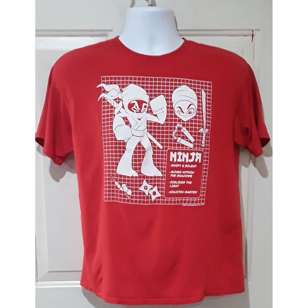 Graphic Tshirt,  JEM Collective Men's Red Ninja Shirt Size Medium